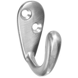 Hook, Robe, Single-Prong, Satin Nickel