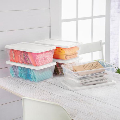 Sterilite 6 Quart Storage Box (6 Quart, White)