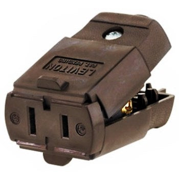 Leviton 015-102-P Polarized Light Duty Clamptite Connector, Brown ~ 15 Amp