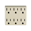 Leviton Indoor 15 Amp, 125 Volt, 3-Wire Horizontal Grounded Adapter - Ivory