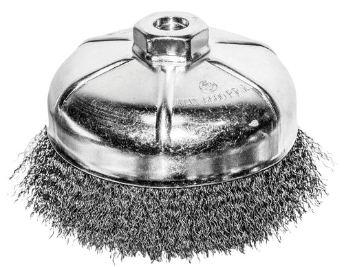 Century Drill And Tool Cup Brush Coarse Crimped 6″ Size 5/8 X 11 Arbor Safe Rpm 4,500 (6 X 5/8 X 11)