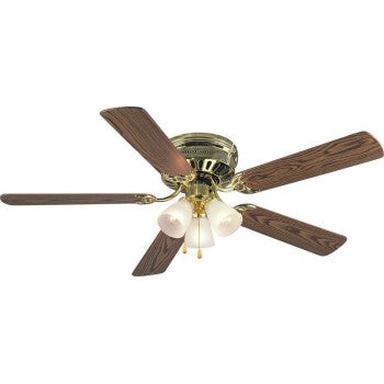 Hardware House 238359 Bermuda Design Series Ceiling Fan, Polished Brass Finish ~ 5 Blade