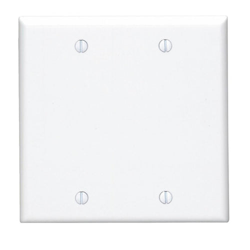 Leviton 2-Gang Standard Thermoset Blank Wall Plate, White