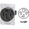 Leviton 50A Flush Mount Black 14-50R Grounding Range Power Outlet