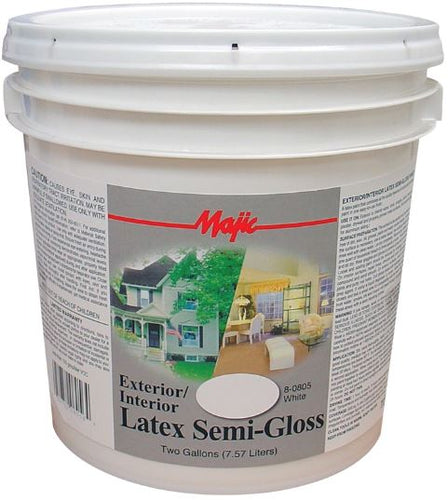 Majic Paints Exterior/Interior Latex Semi-Gloss Paint (2 gal Pail White)