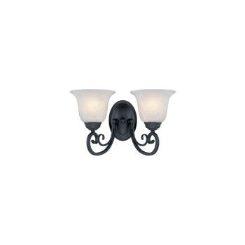 Hardware House 544866 Wall Light Fixture, 2 Light Textured Black