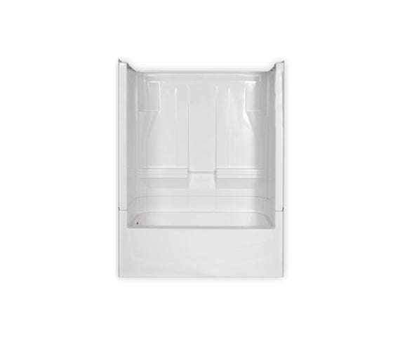 Clarion Bathware 4T10RT 60 x 33 AcrylX Four-Piece Alcove Right-Hand Drain Whirlpool Tub Shower in Biscuit