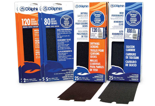 Blue Dolphin Silicon Carbide Drywall Screens 4 3/16 in. x 11 in. 150 Grit 25 Pack (4-3/16 x 11)