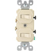 Leviton Single Pole Ivory 15A Quiet Duplex Switch