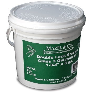 Mazel 11608134 Barbed Fence Staples, Galvanized 8 Lb Pail ~ 1 - 3/4