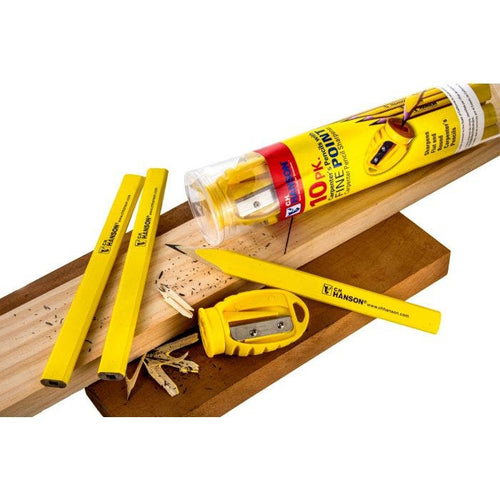 C.H. Hanson 10 Carpenter Pencils With 1 Sharpener