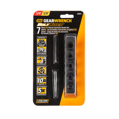 GearWrench Drive SAE Bolt Biter Impact Extraction Socket Set