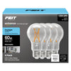 Feit Electric 8.8W (60W Replacement) Daylight (5000K) Medium E26 Base A19 Enhance Dimmable Clear General Purpose LED Light Bulb (4-Pack)