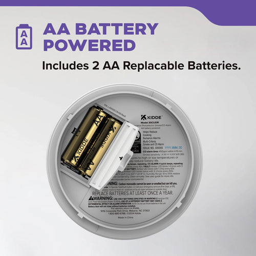 Kidde Combo Smoke + CO Alarm, AA Battery Powered