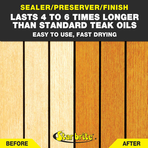 Star Brite Premium Golden Teak Oil - Ideal for Boats, Furniture