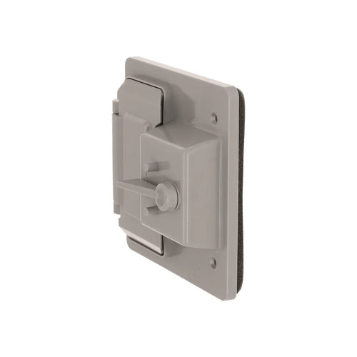 Hubbell 2-Gang Weatherproof Cover, Plastic, Toggle/GFCI, Gray