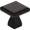 Kasaware 1 In. Diameter Matte Black Flared Foot Square Knob