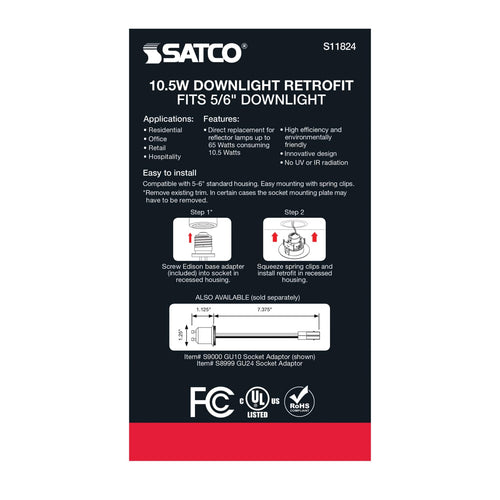 Satco Products S11824 10.5WLED/DIR/5-6/90'/CCT-SEL