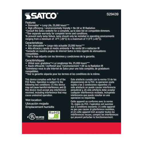 Satco Products S29439 12.5PAR30/LN/LED/60'/950/120V