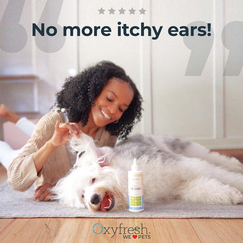Oxyfresh Advanced Pet Ear Cleaner - Fastest Itch Relief & Squeaky Clean Ears