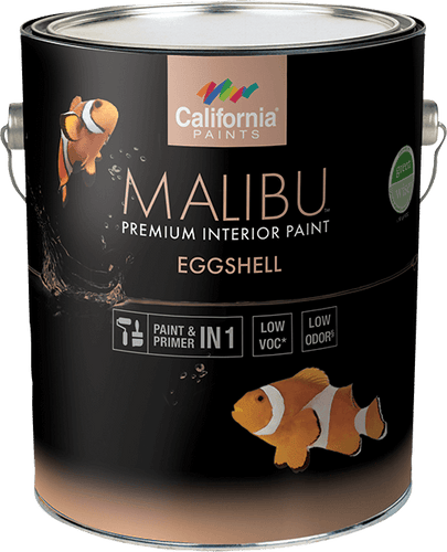 California Products Malibu Premium Interior Paint Eggshell  Super Hide White - 1 Gallon
