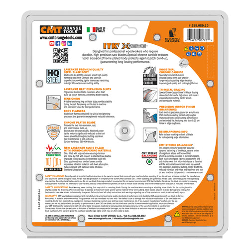 CMT ITK Xtreme Ultra Finish Saw Blade