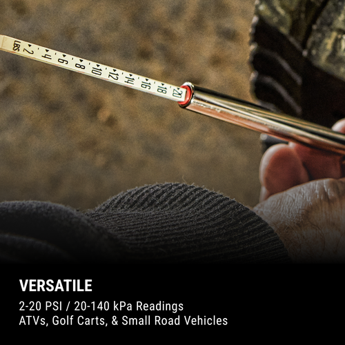 Milton® Heavy Duty Tire Pencil Gauge 2-20 PSI Single Head Air Chuck Brass Tubing Corrosion Resistant