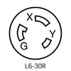 Leviton Locking Connector, 30 Amp, 250 Volt, Industrial Grade, Black/White