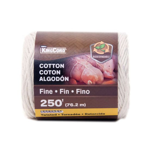 King Cord Twisted Cotton Rope Natural Fine 250'