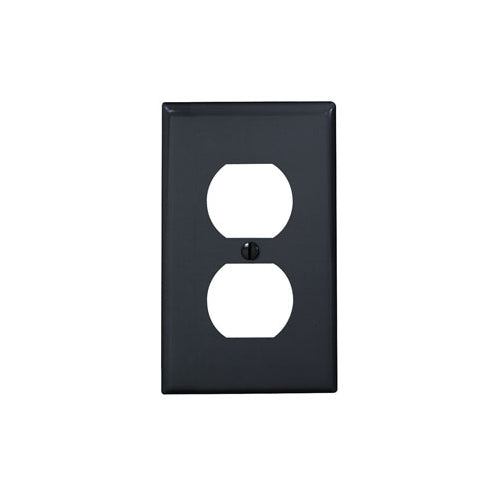 Leviton 1-Gang Duplex Outlet/Receptacle Wallplate, Standard Size, Thermoplastic Nylon, Black