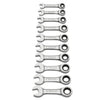 GearWrench 10 Piece 72-Tooth 12 Point Stubby Ratcheting Combination Metric Wrench Set