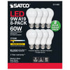 Satco S11460 9A19/LED/827/ND/120V/8PK