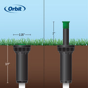 Orbit 2-inch Professional Pressure-Regulating Pop-Up Spray Head Sprinkler with 4-foot Adjustable Nozzle