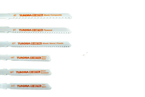 Tundra Tools 6 Piece T-Shank Bi-Metal Jig-Saw Set