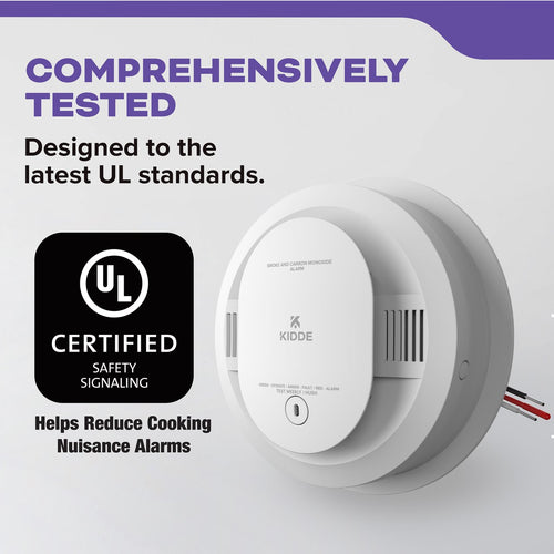 Kidde DETECT Combo Smoke + CO Alarm, Hardwired with AA Backup Battery and Voice Alerts