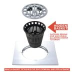 Danco Square Hair Catcher for Shower Drain in Chrome
