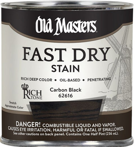 Old Masters 62616 1/2 Pint Rich Tone Fast Dry Stain Carbon Black