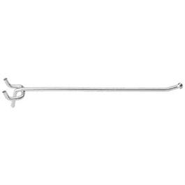 Pegboard Single Angle Hook, Galvanized Steel, Fits 1/4-In., Board 8-In.