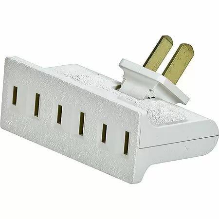 Eaton Cooper Wiring Swivel 3 Outlet Tap, White 125V