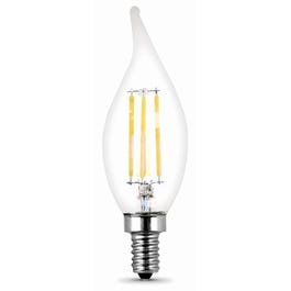 LED Chandelier Light Bulbs, Flame Tip, DayChandelier Light, 300 Lumens, 3.3-Watts, 4-Pk.