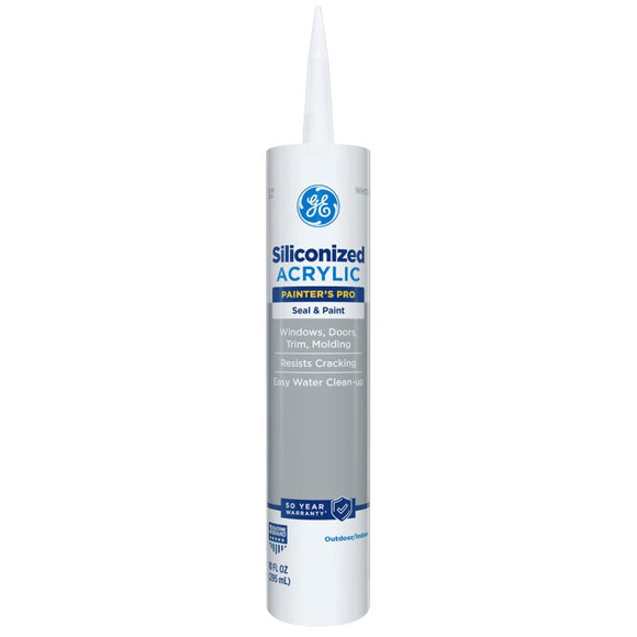 GE Sealants Painter’s Pro Siliconized Acrylic Caulk 10.1 Oz. Clear (10.1 Oz., Clear)