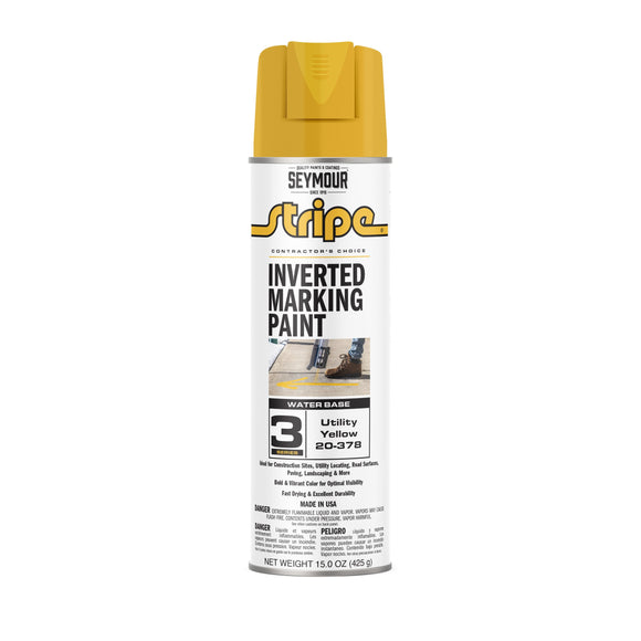 Seymour Paint 20-378 Seymour Stripe 3-Series Inverted Ground Marking Paint, Utility Yellow 15oz