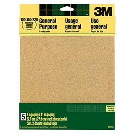 Aluminum Oxide Sandpaper, 60-Grit, 9 x 11-In., 4-Pk.