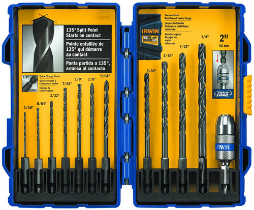 Irwin Industrial 12 Piece Black Oxide Hex Shank Drill Bit Set, 5/64-Inch