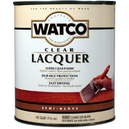 Lacquer Wood Finish, Clear Semi-Gloss, 1-Qt.