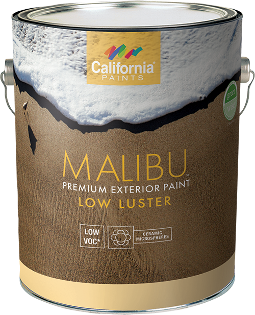 California Products Malibu Premium Exterior Paint Low Luster Super Hide White - 1 Gallon