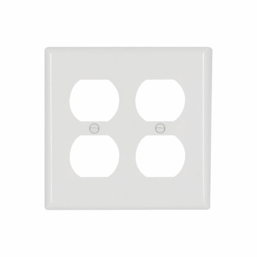 Eaton Cooper Wiring Duplex Receptacle Wallplate, White