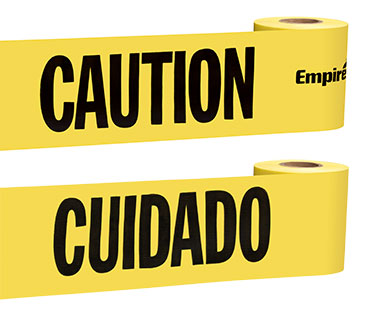 Empire Level 200' Yellow Barricade Tape Caution/Cuidado