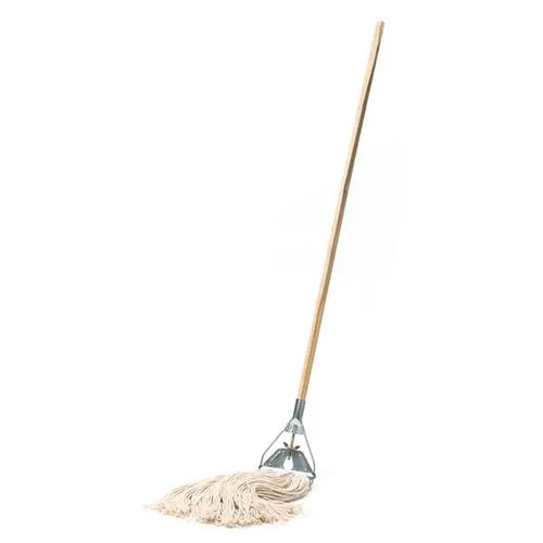 Laitner Brush Company No. 24 Assembled Cut Cotton Wet Mop Head, 60 Wood Handle