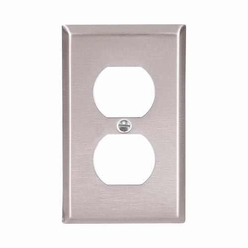 Eaton Cooper Wiring Duplex Receptacle Wallplate Stainless Steel